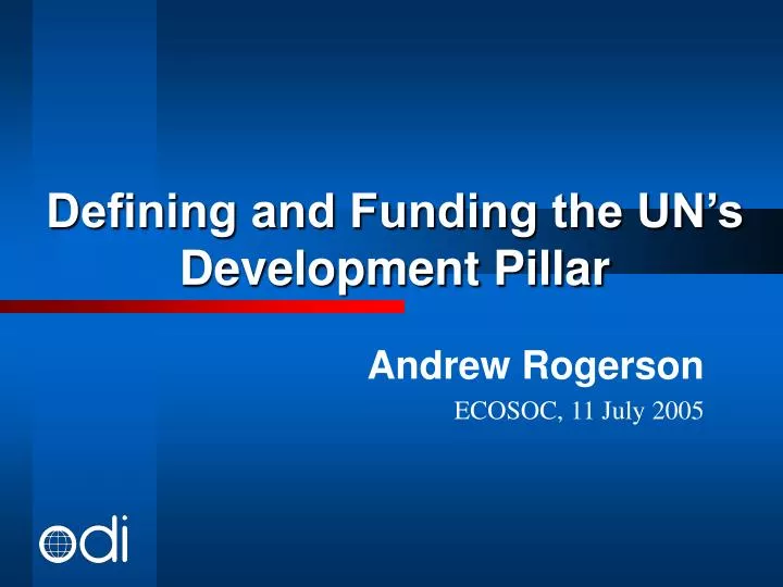defining and funding the un s development pillar