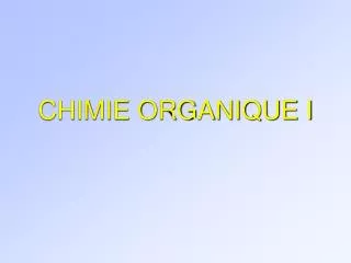 chimie organique i