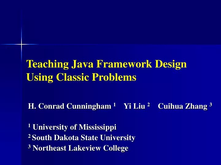 teaching java framework design using classic problems