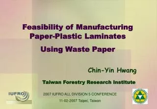 Feasibility of Manufacturing Paper-Plastic Laminates Using Waste Paper