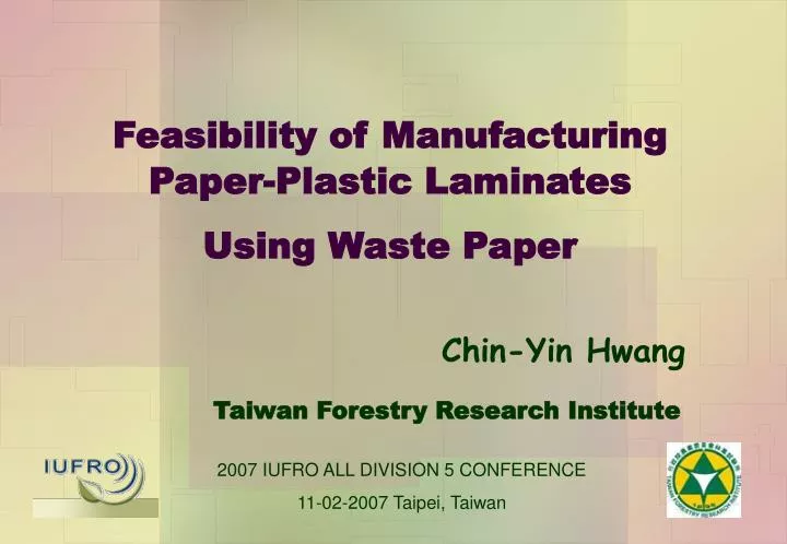 feasibility of manufacturing paper plastic laminates using waste paper