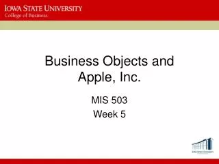 Business Objects and Apple, Inc.