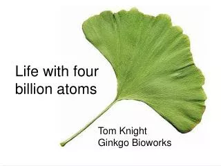 Tom Knight Ginkgo Bioworks