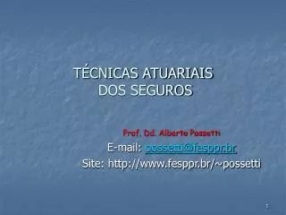t cnicas atuariais dos seguros