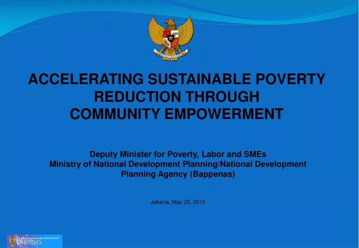 accelerating sustainable poverty reduction through community empowerment