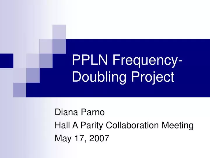 ppln frequency doubling project