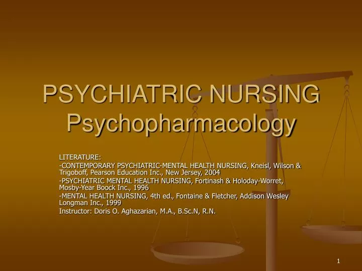 psychiatric nursing psychopharmacology