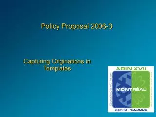 Policy Proposal 2006-3