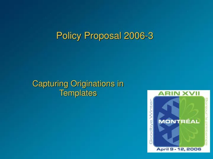 policy proposal 2006 3