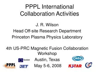 PPPL International Collaboration Activities