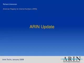 ARIN Update