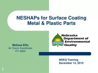 NESHAPs for Surface Coating Metal &amp; Plastic Parts
