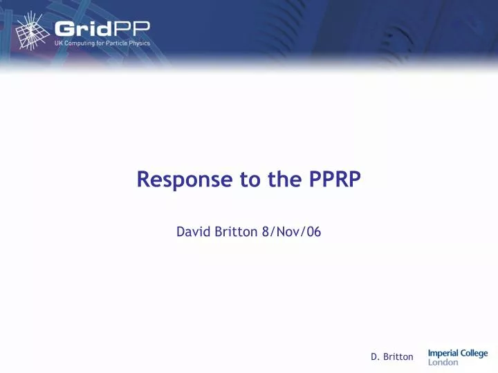 response to the pprp