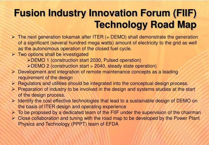 fusion industry innovation forum fiif technology road map