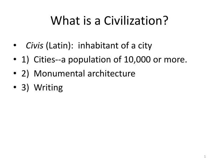 what is a civilization