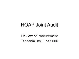 HOAP Joint Audit