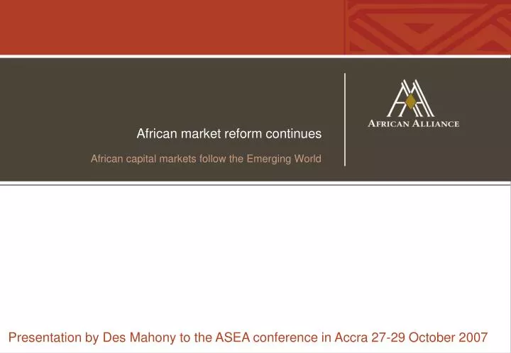 african market reform continues