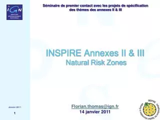 INSPIRE Annexes II &amp; III Natural Risk Zones