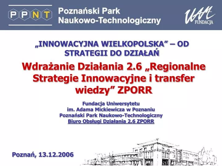 wdra anie dzia ania 2 6 regionalne strategie innowacyjne i transfer wiedzy zporr