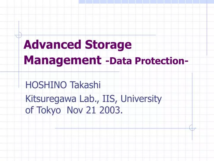advanced storage management data protection