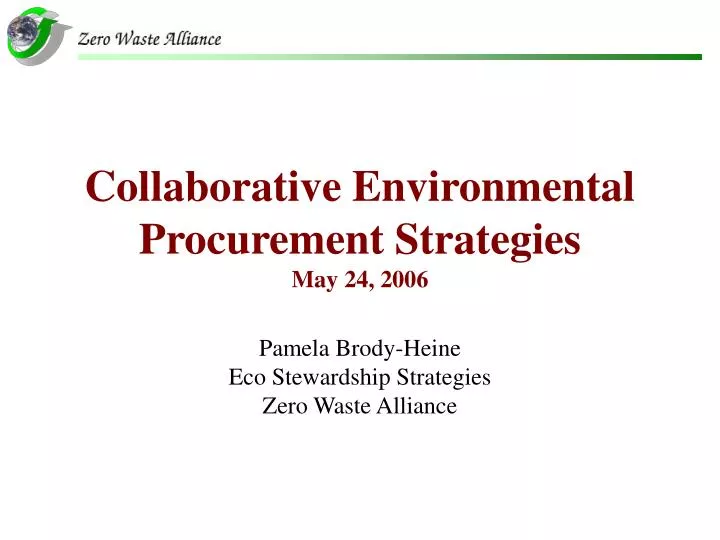 collaborative environmental procurement strategies may 24 2006