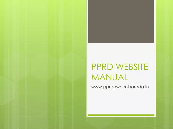 pprd website manual
