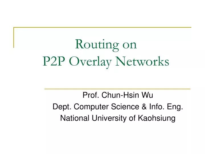 routing on p2p overlay networks
