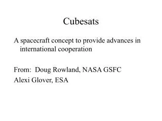 Cubesats