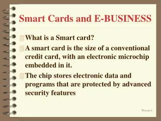 Smart Cards and E-BUSINESS