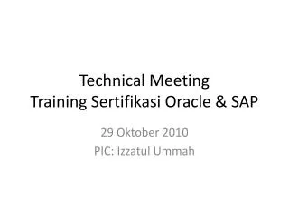 technical meeting training sertifikasi oracle sap