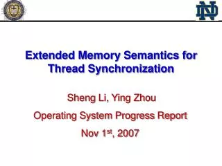 Extended Memory Semantics for Thread Synchronization