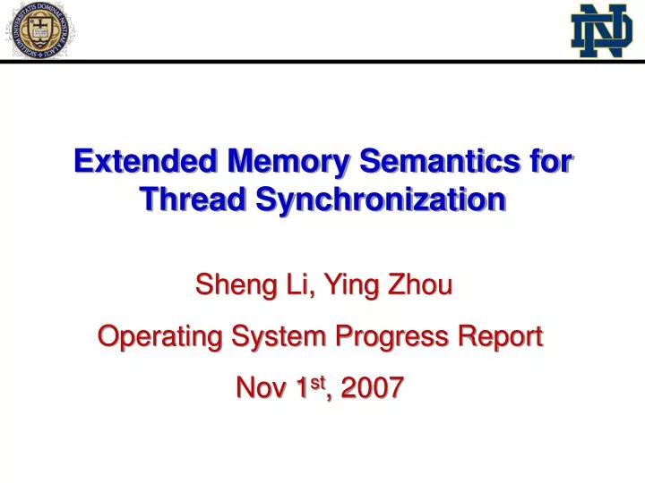 extended memory semantics for thread synchronization