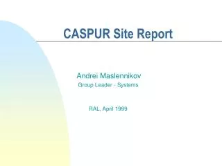 CASPUR Site Report