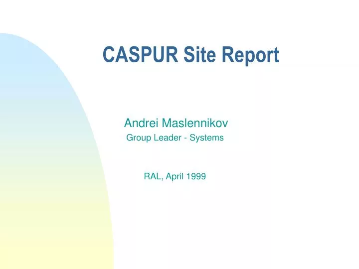 caspur site report