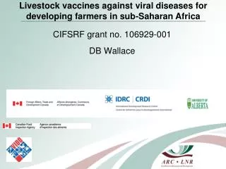 Livestock vaccines against viral diseases for developing farmers in sub-Saharan Africa