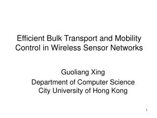 Efficient Bulk Transport and Mobility Control in Wireless Sensor Networks