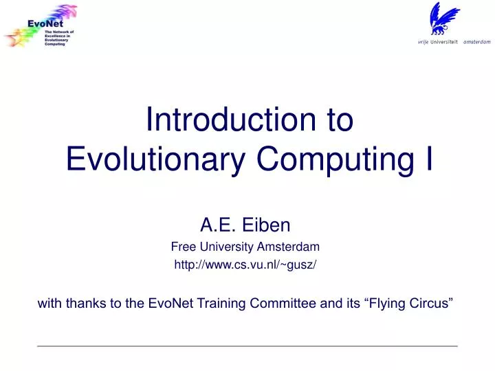 introduction to evolutionary computing i