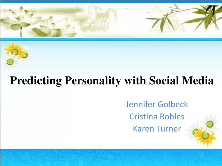 predicting personality with social media