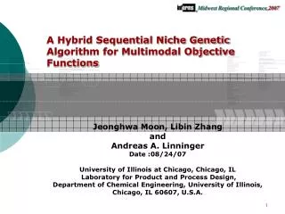 A Hybrid Sequential Niche Genetic Algorithm for Multimodal Objective Functions