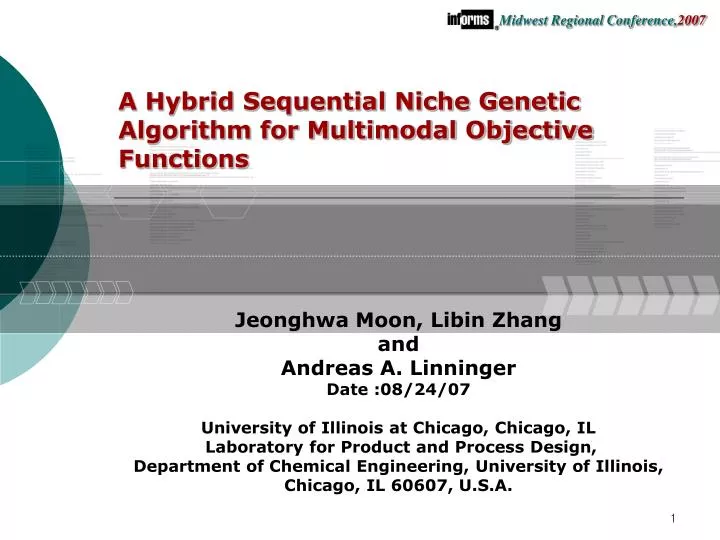 a hybrid sequential niche genetic algorithm for multimodal objective functions
