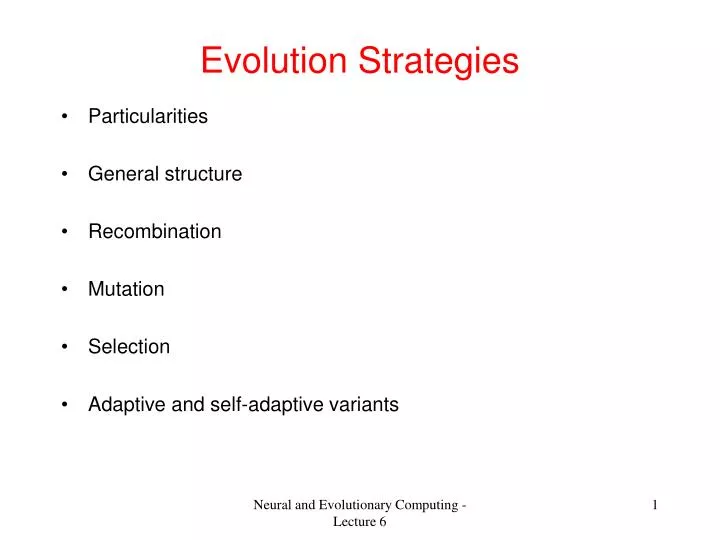 evolution strategies