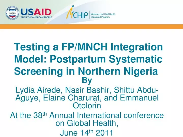 testing a fp mnch integration model postpartum systematic screening in northern nigeria