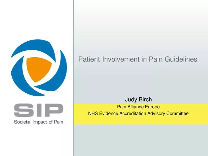 patient involvement in pain guidelines