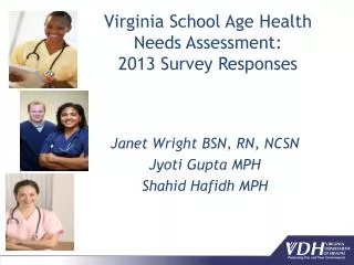 Virginia School Age Health Needs Assessment: 2013 Survey Responses