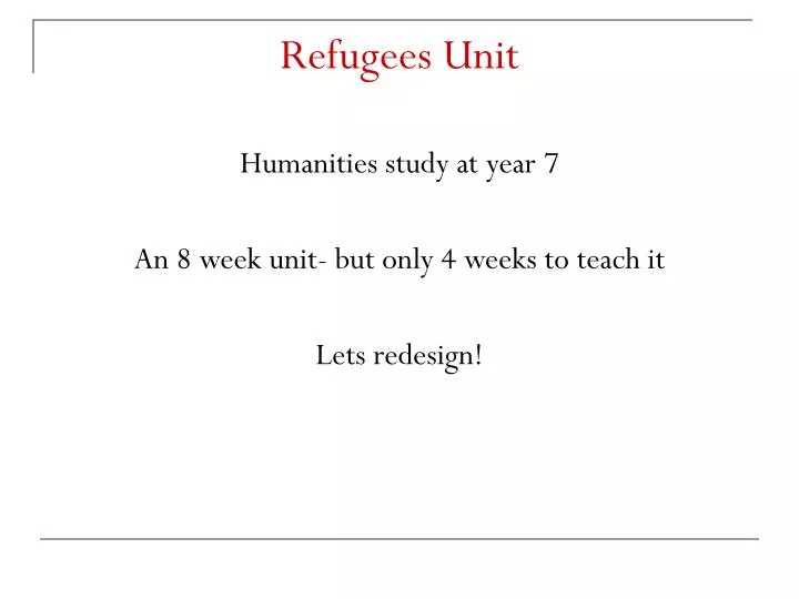 refugees unit