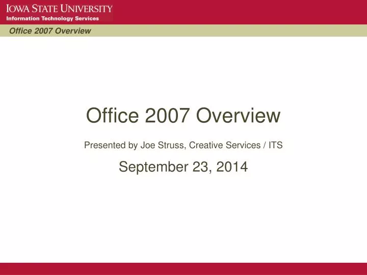 office 2007 overview