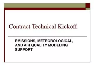 Contract Technical Kickoff