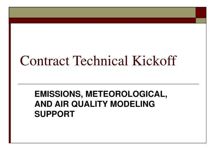 contract technical kickoff
