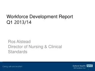 Workforce Development Report Q1 2013/14