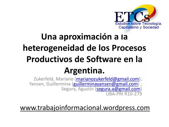 una aproximaci n a la heterogeneidad de los procesos productivos de software en la argentina